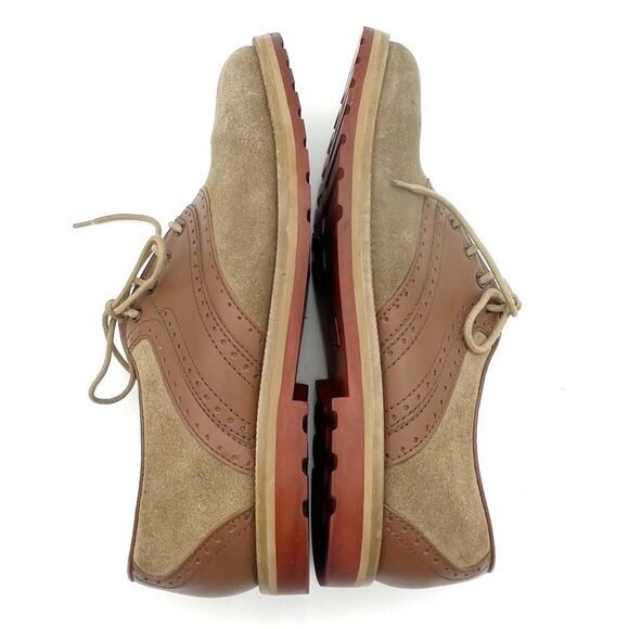 PULA Roberta Tan Brown Suede Leather Oxford Lace-Up Shoes Academia Womens Size 9 - Picture 13 of 16